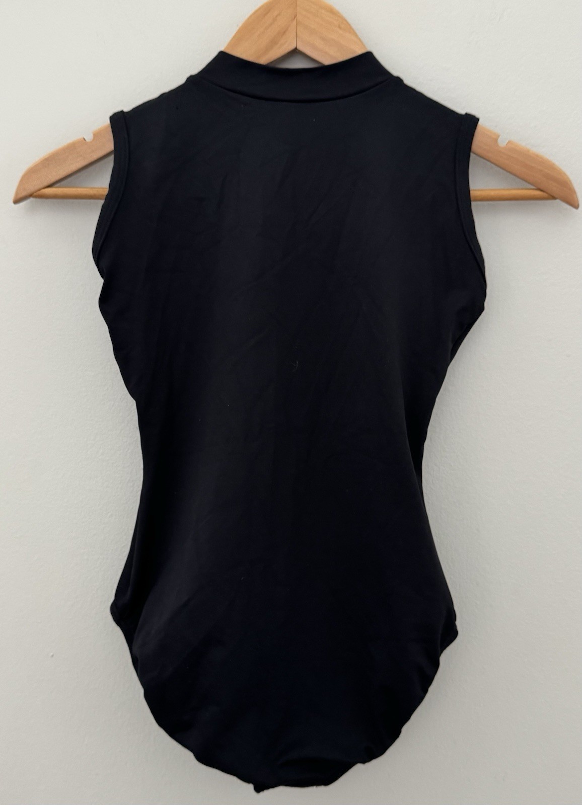 Eurotard Zip Front Leotard Size Large Black Mock Neck
