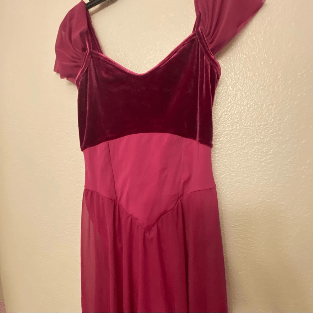 Weissman Dance Costume VELVET burgundy red The Skaters Waltz 15885 SA adult