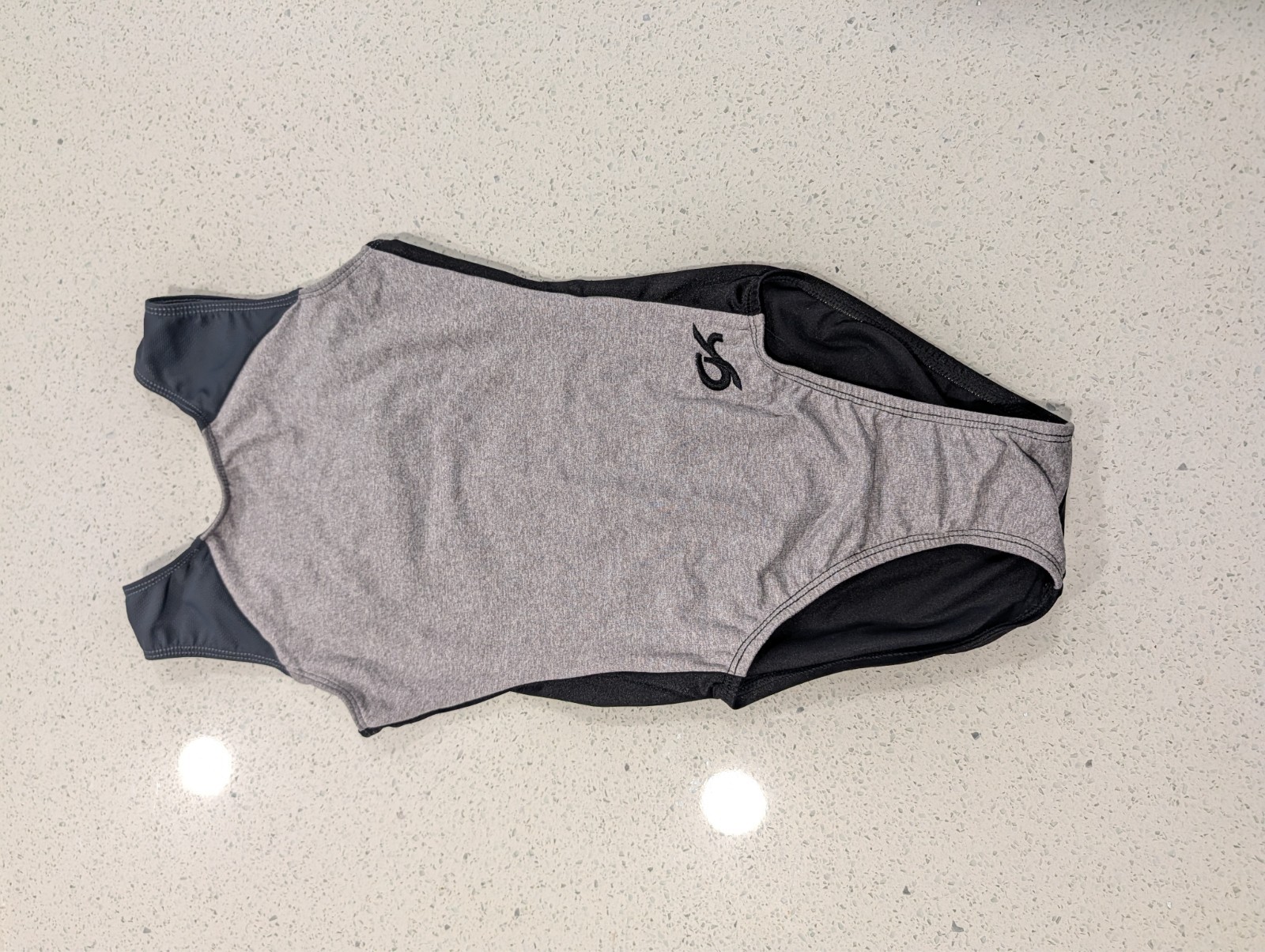 ULTRA SOFT GK Elite AXS X-Small Gymnastics Dance Leotard Heather Gray STRAPPY BK
