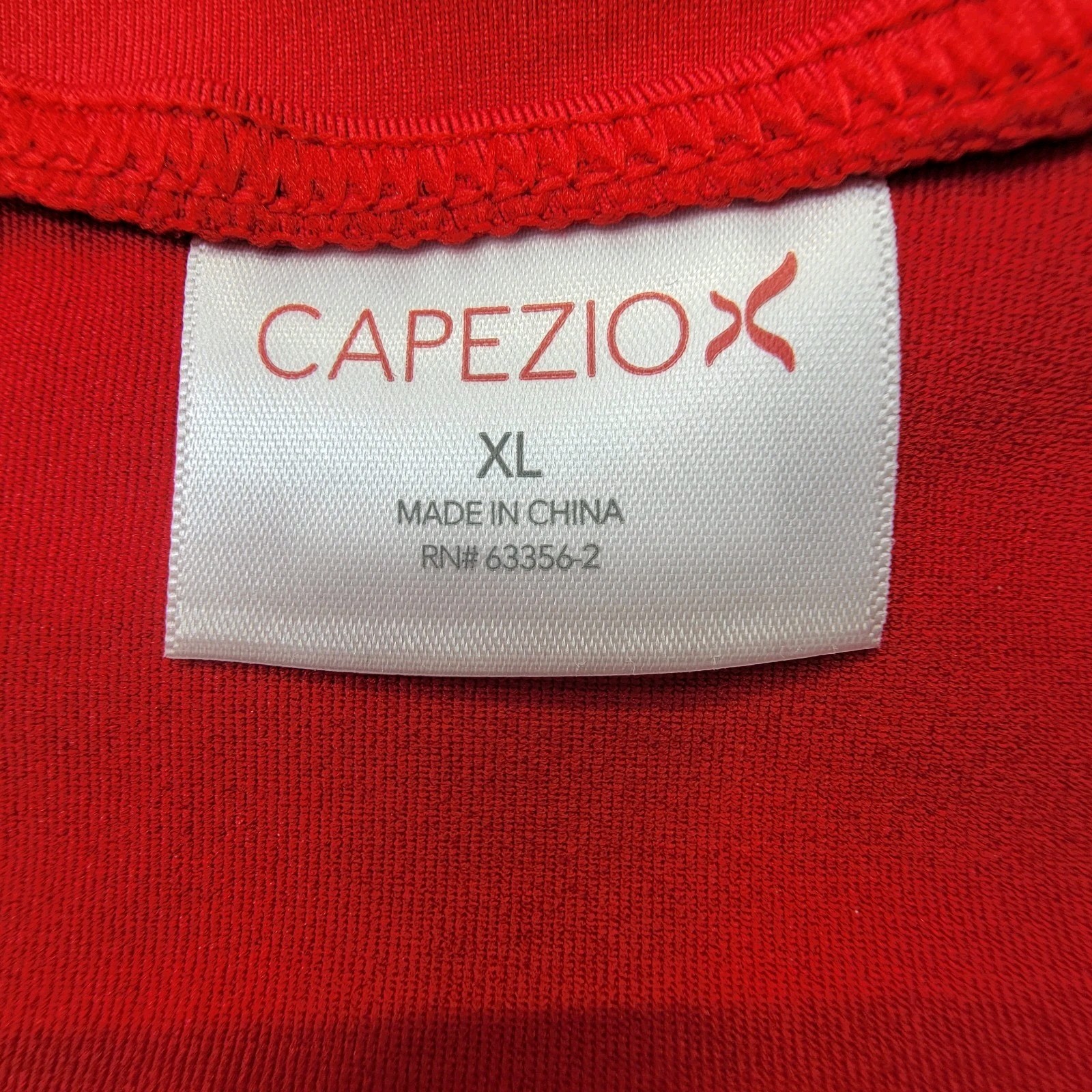 Capezio Red Studio Collection High Neck Sleeveless Snap Closure Open Back SZ XL