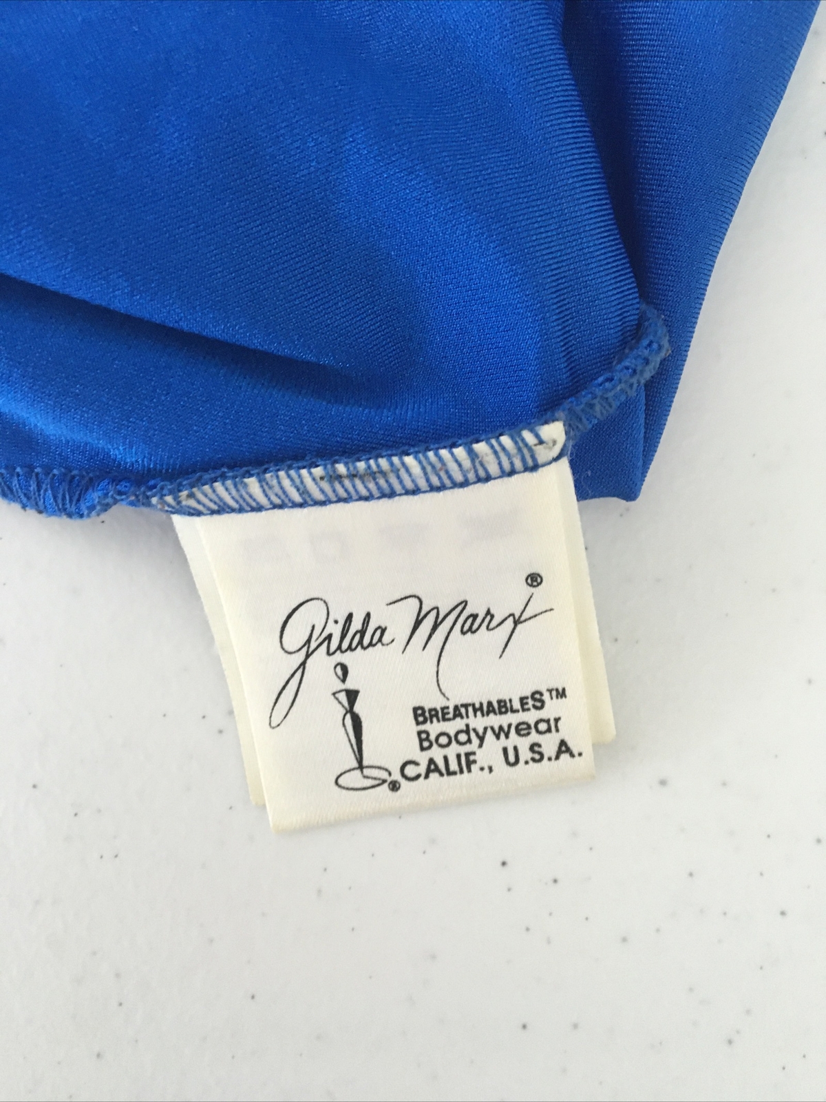 GILDA MARX Vintage Glossy Royal Blue SPANDEX UNITARD 80’S Leotard Bodysuit Sz M