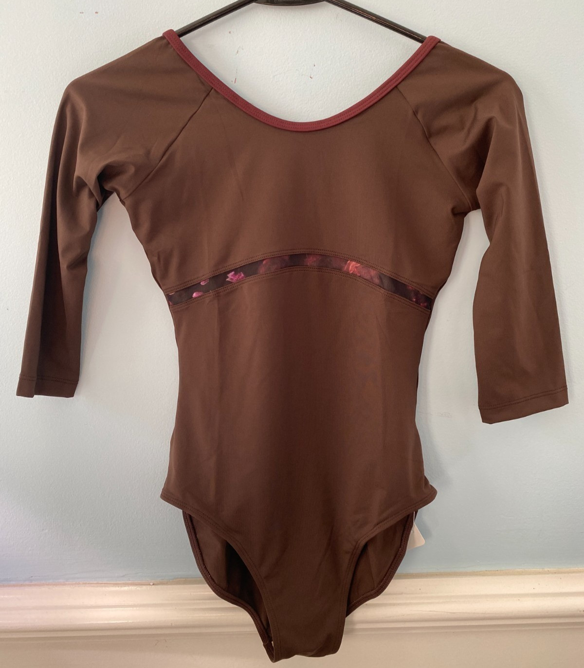 Ballerina Ballet Sleeve Leotard Adult Street Size S/M Dancewear (Fits 5’4″-5’6″)