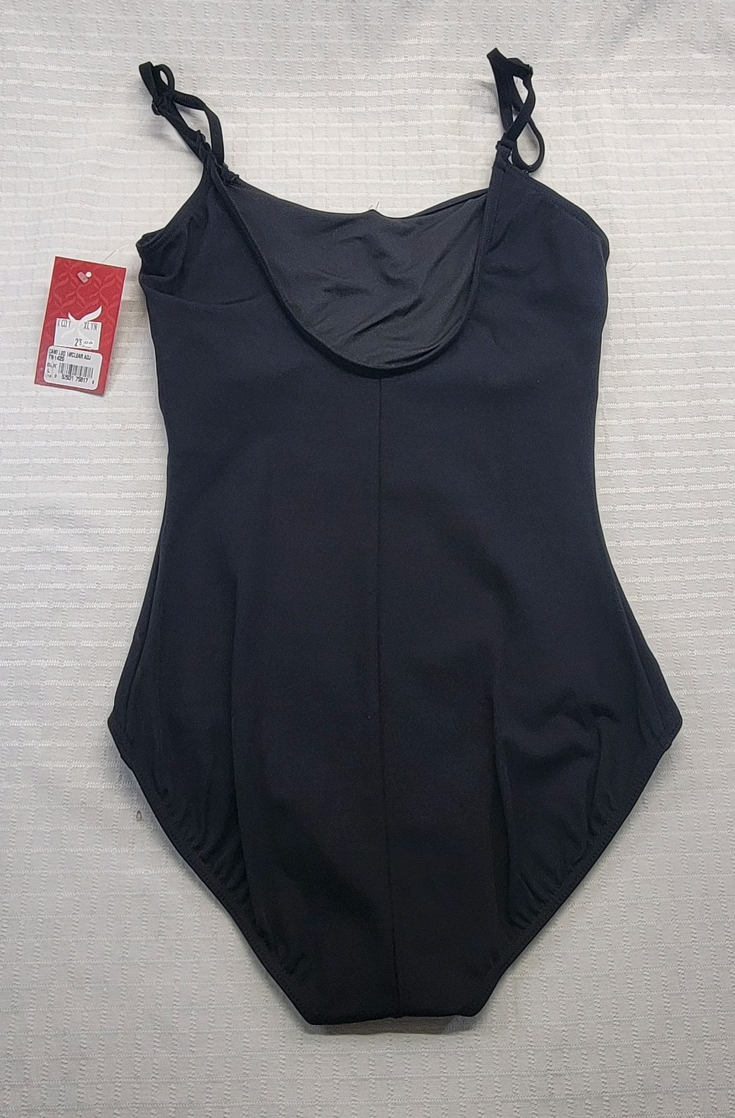 Capezio Team Basics Camisole Leotard Adjustable Strap Black Scoop Neckline SZ LA