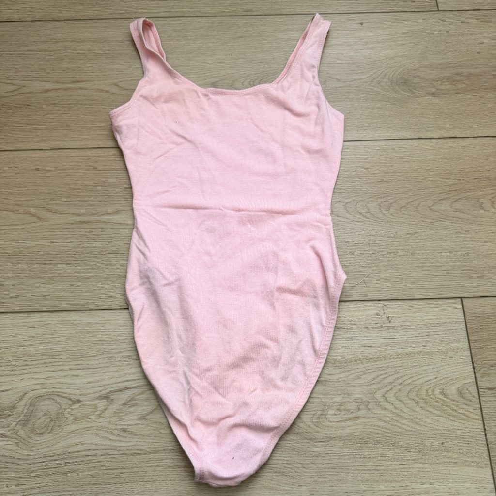 Perpetual Motion Pink Scoop Back Bodysuit Leotard Tank Sleeveless Dance
