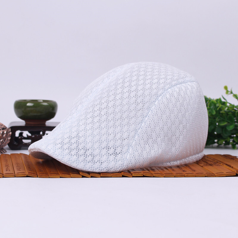 Unisex Casual Beret Hat Flat Cap Newsboy Hat Adjustable Breathable Mesh Caps ✿
