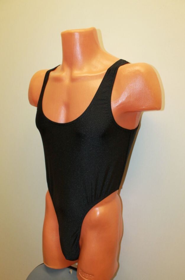 Men Thong Leotard 151-03 Black Spandex Size L