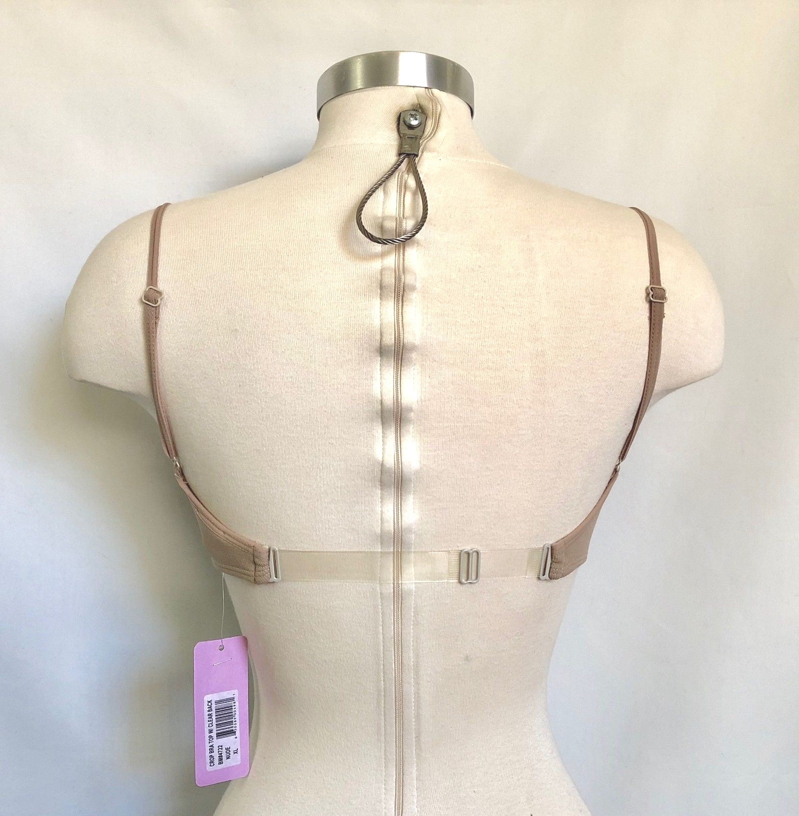 Basic Moves Nude Seamless Bra w/ Clear Back & Convert Straps, Adult Size XL, NWT