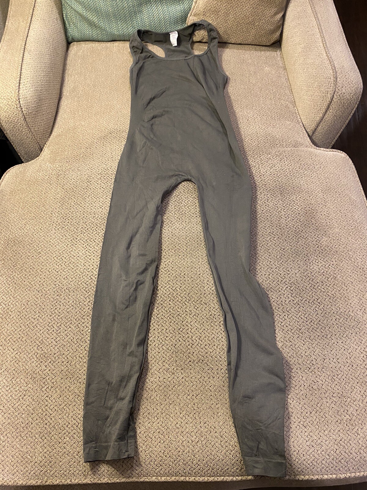 Mens Vintage Cotton Spandex Dance Unitard Skinsuit Speedsuit Gray XS