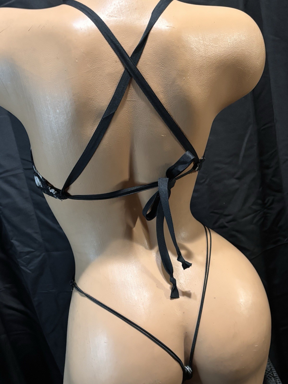 3 Piece Black And White Set With Crystal Accents One Size Fits Most