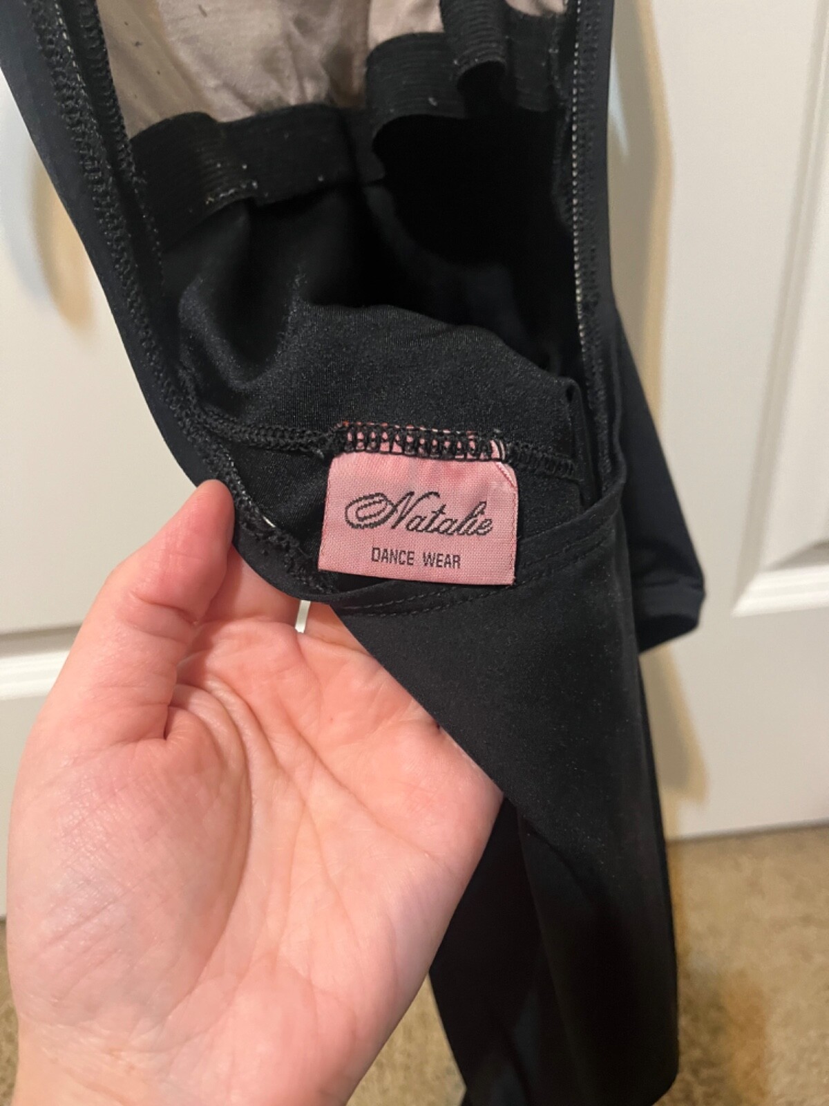 Natalie black open back leotard sz S