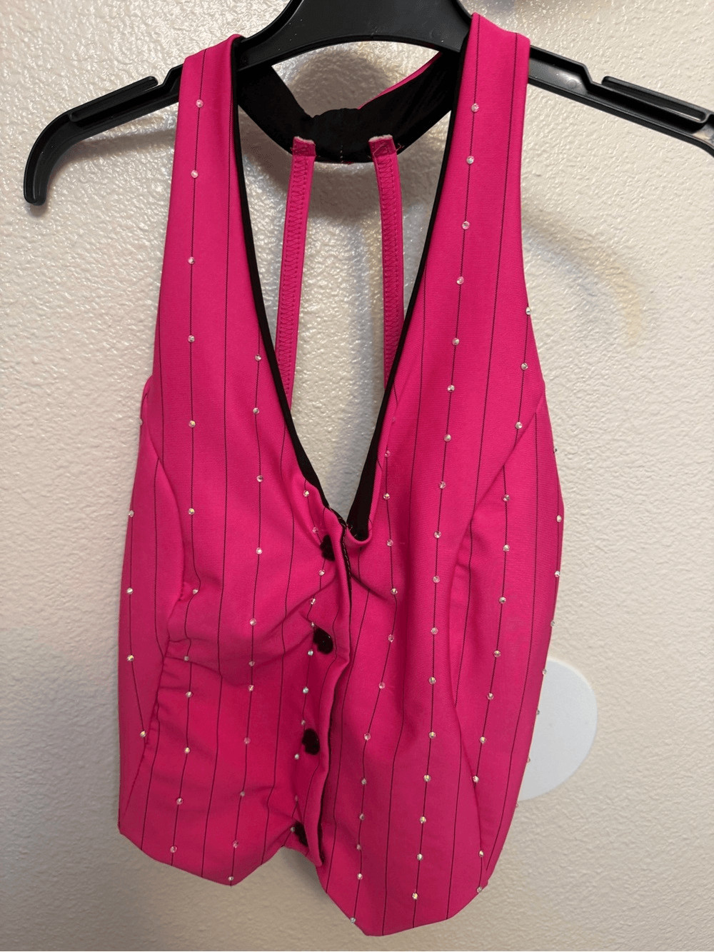 Kelle dance costume 2 piece hot pink jazz rhinestoned ALL THAT PINK 4215 MA adlt