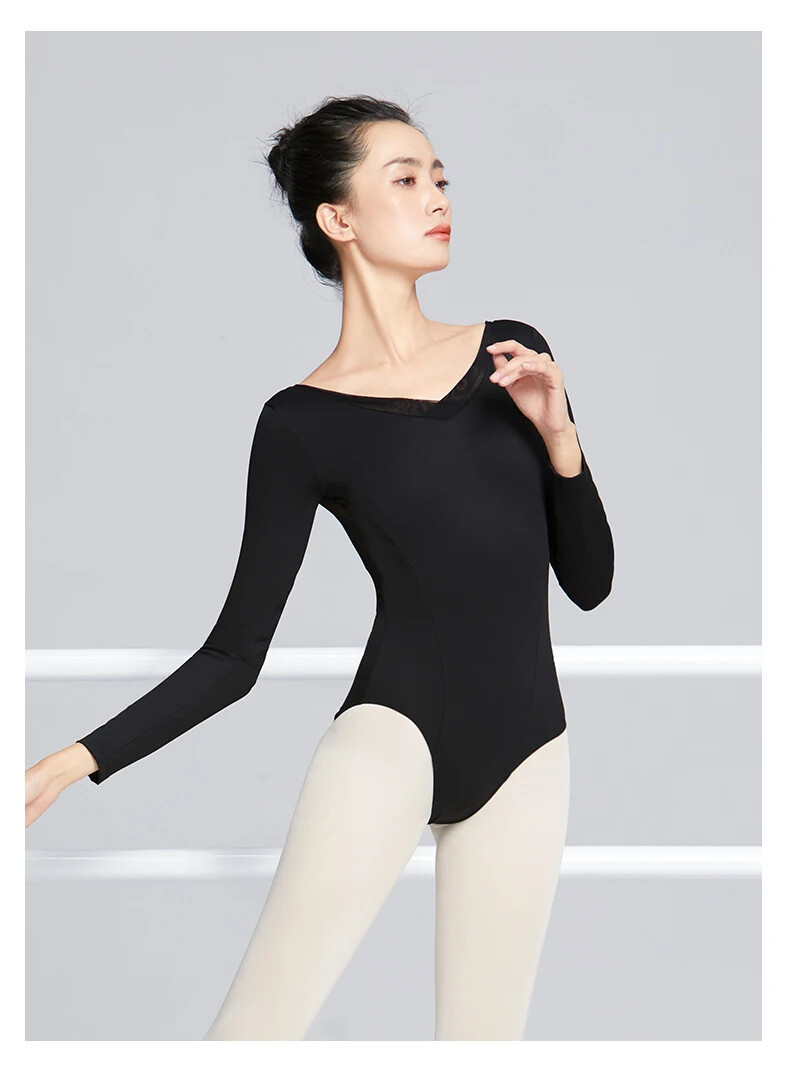 Ballet Leotards for Women Adult V-neck Dance Leotards Nylon Mesh Backless
