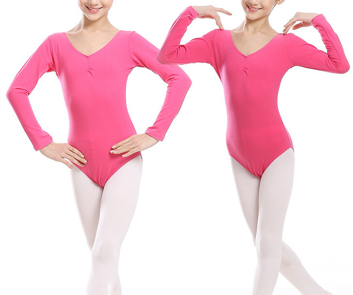 AU STOCK GIRL TO ADULTS COTTON LONG SLEEVE DANCE BALLET GYMNASTICS LEOTARD DA012