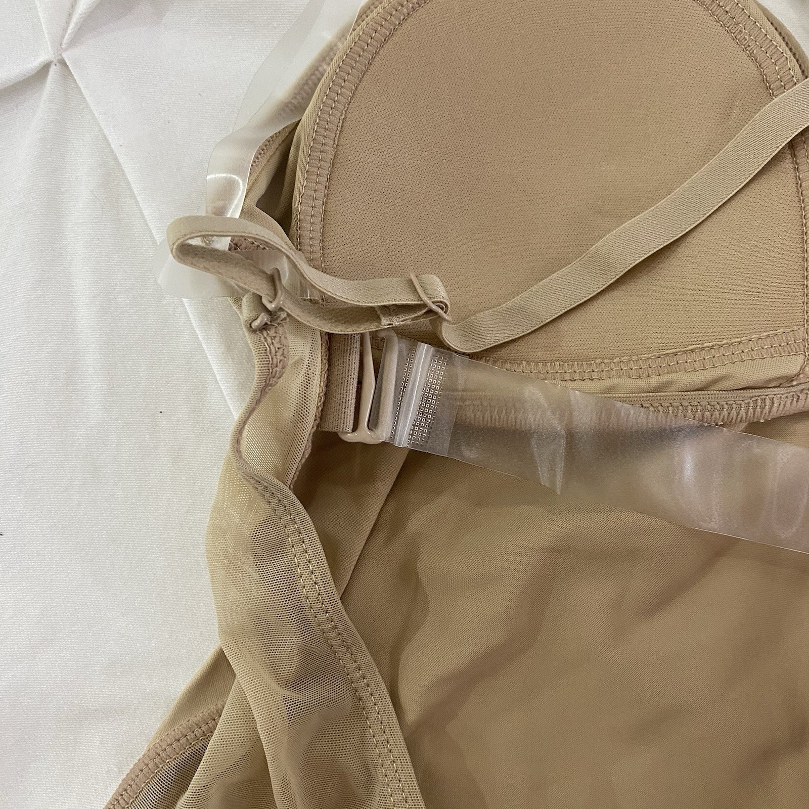 Leotard Nude Clear Strap by Capezio w/ padded bra XL Women’s Dance Costume