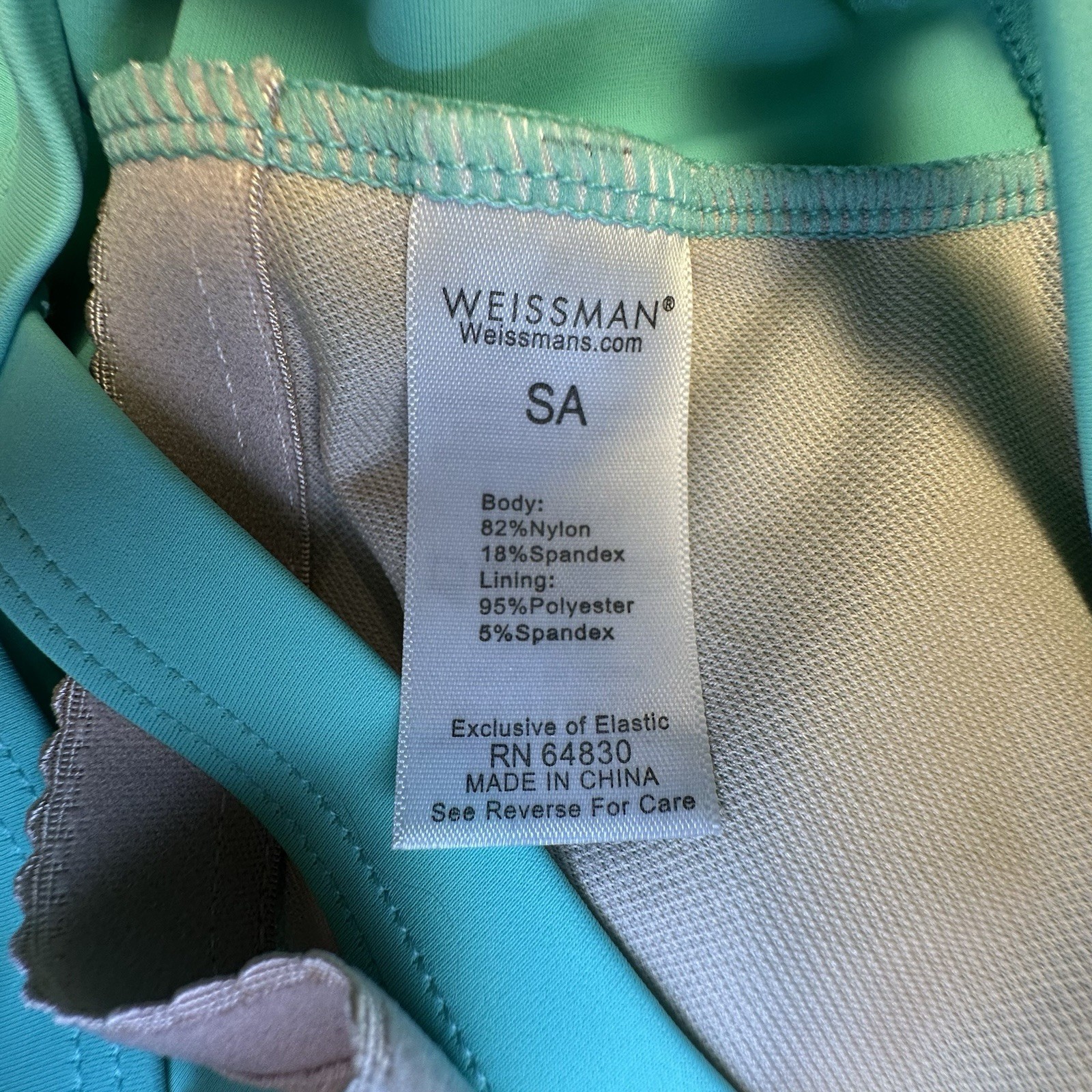 Weissman NWT Aqua Wide Camisole Strappy Ballet Dance Leotard SA 14538