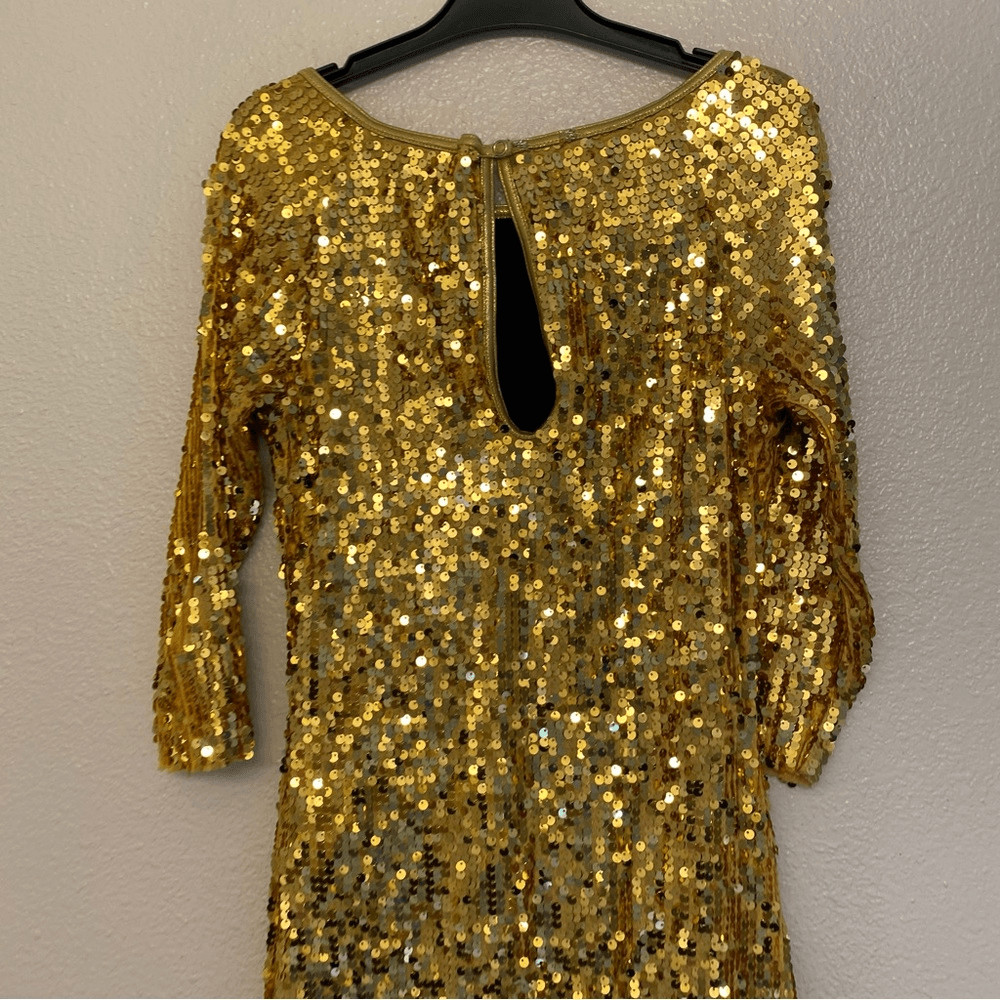 Weissman Dance costume gold Ultra Sparkle Shift Dress 8962 Last Dance MA adult