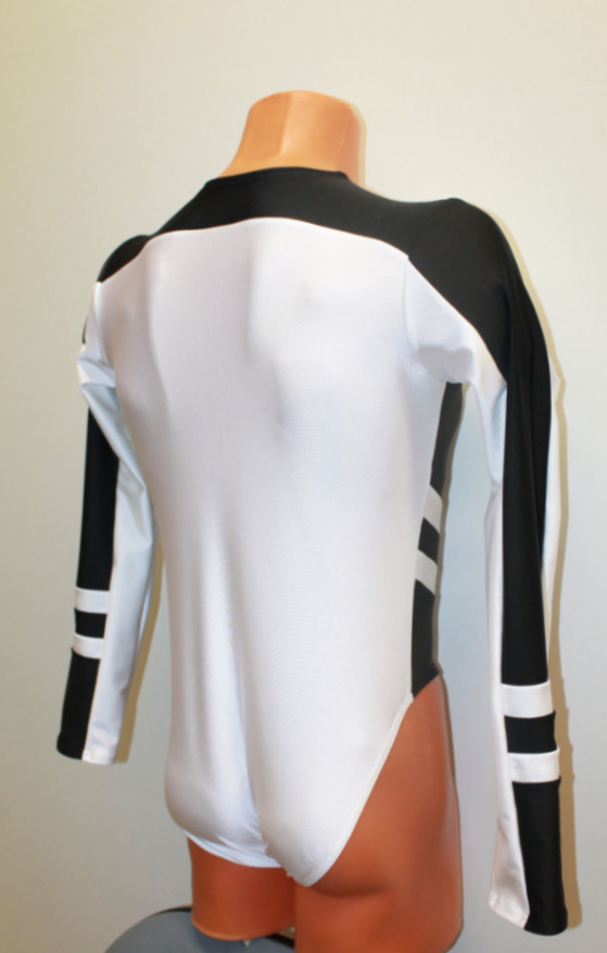 Men Leotard 159-20 Long Sleeve Zipper Back Bottom Closed Spandex Size M