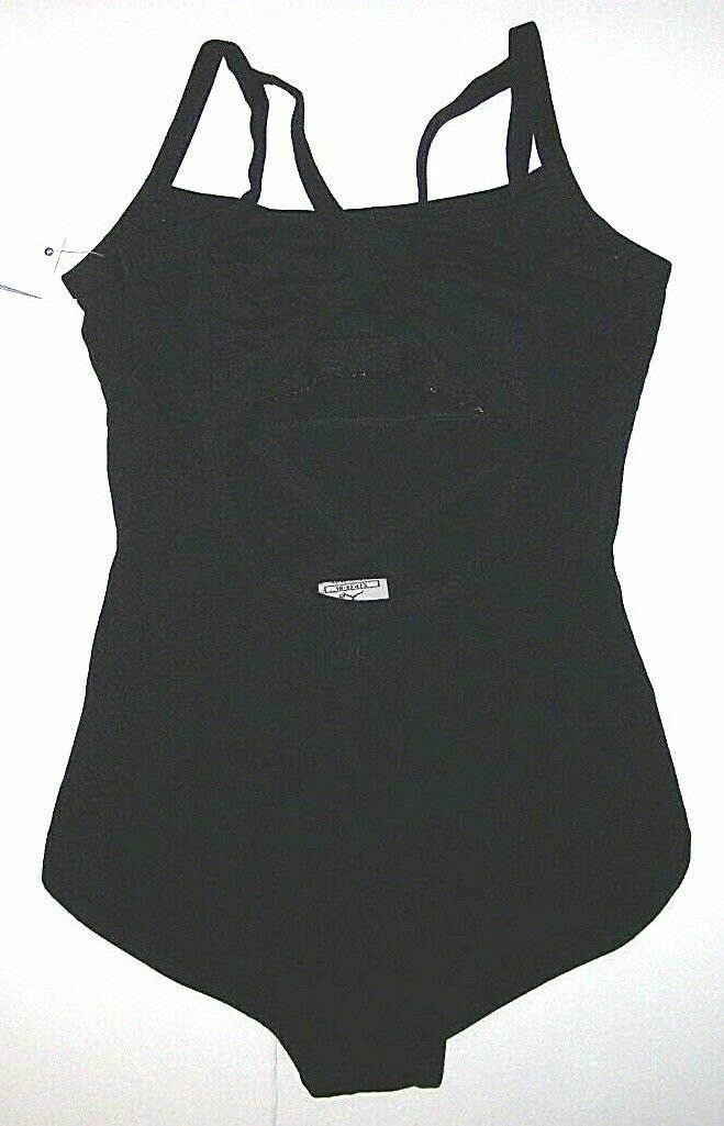 Danskin Leotard Bodysuit Camisole Cross Back Strappy Back # 3806 Black New Women