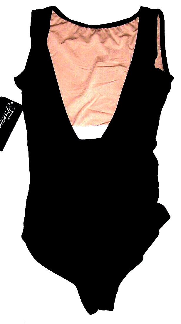 Theatricals Dancewear Leotard Bodysuit Lining Pinch Back TH5556 Black New Women