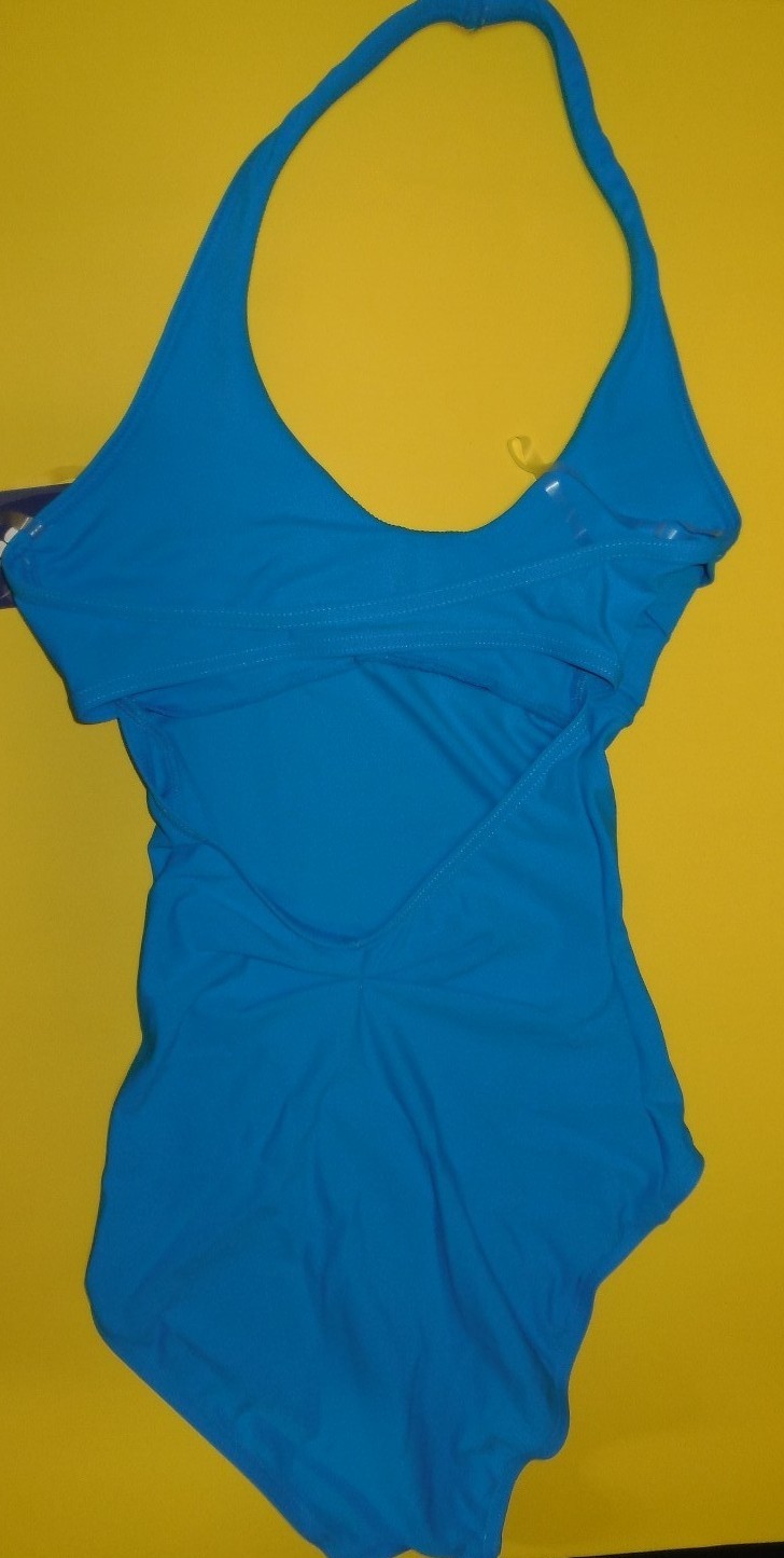 CAPEZIO PLEATED SYNERGY pinchfront HALTER DANCE LEOTARD Adult Ocean 10190