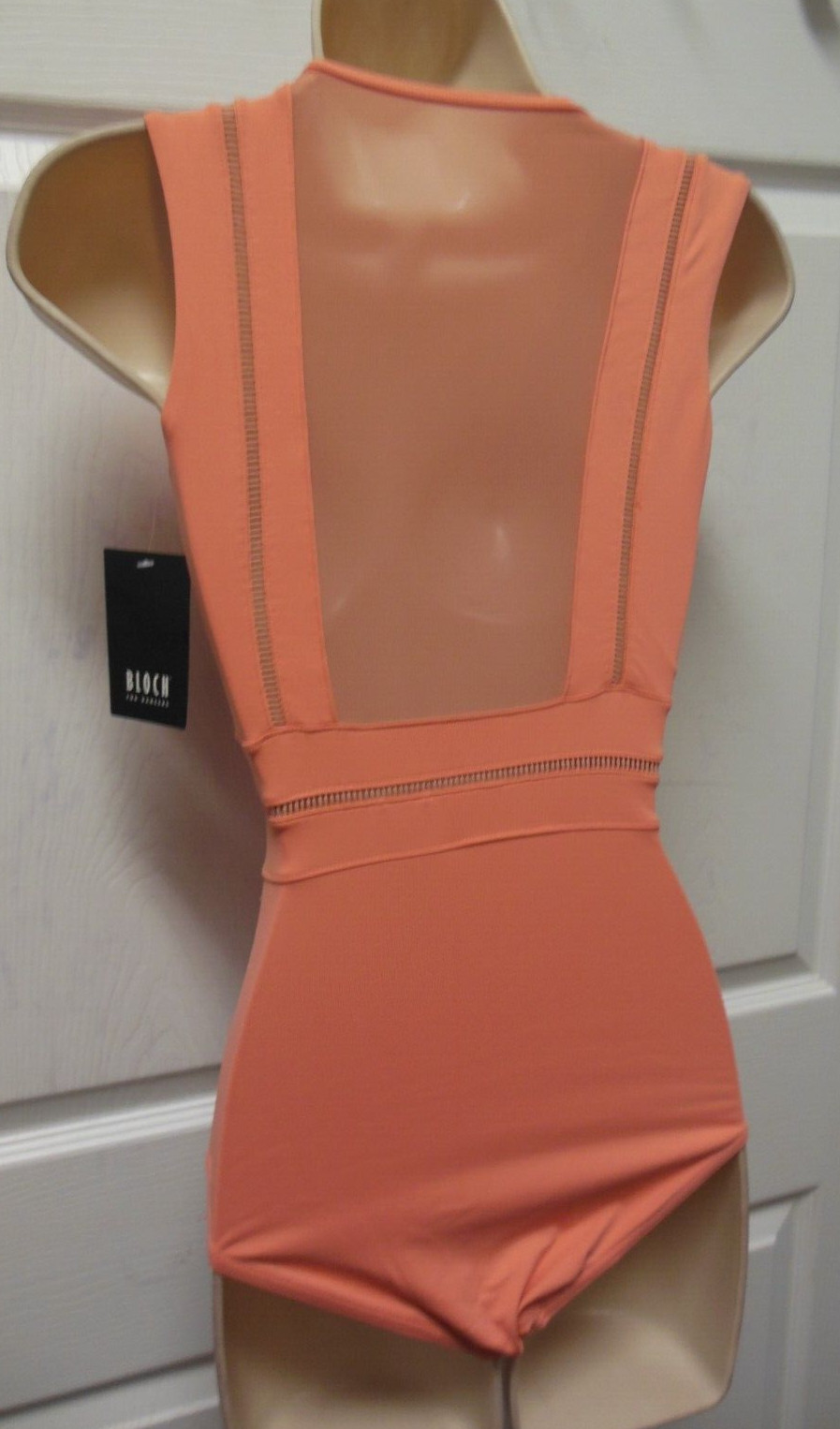Bloch L4912 Mesh back tank leotard Ladies Petite Cantaloupe
