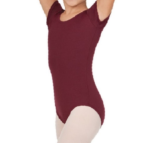 Mondor 496 Women’s Size Small (4-6) Burgundy Short Sleeve Leotard