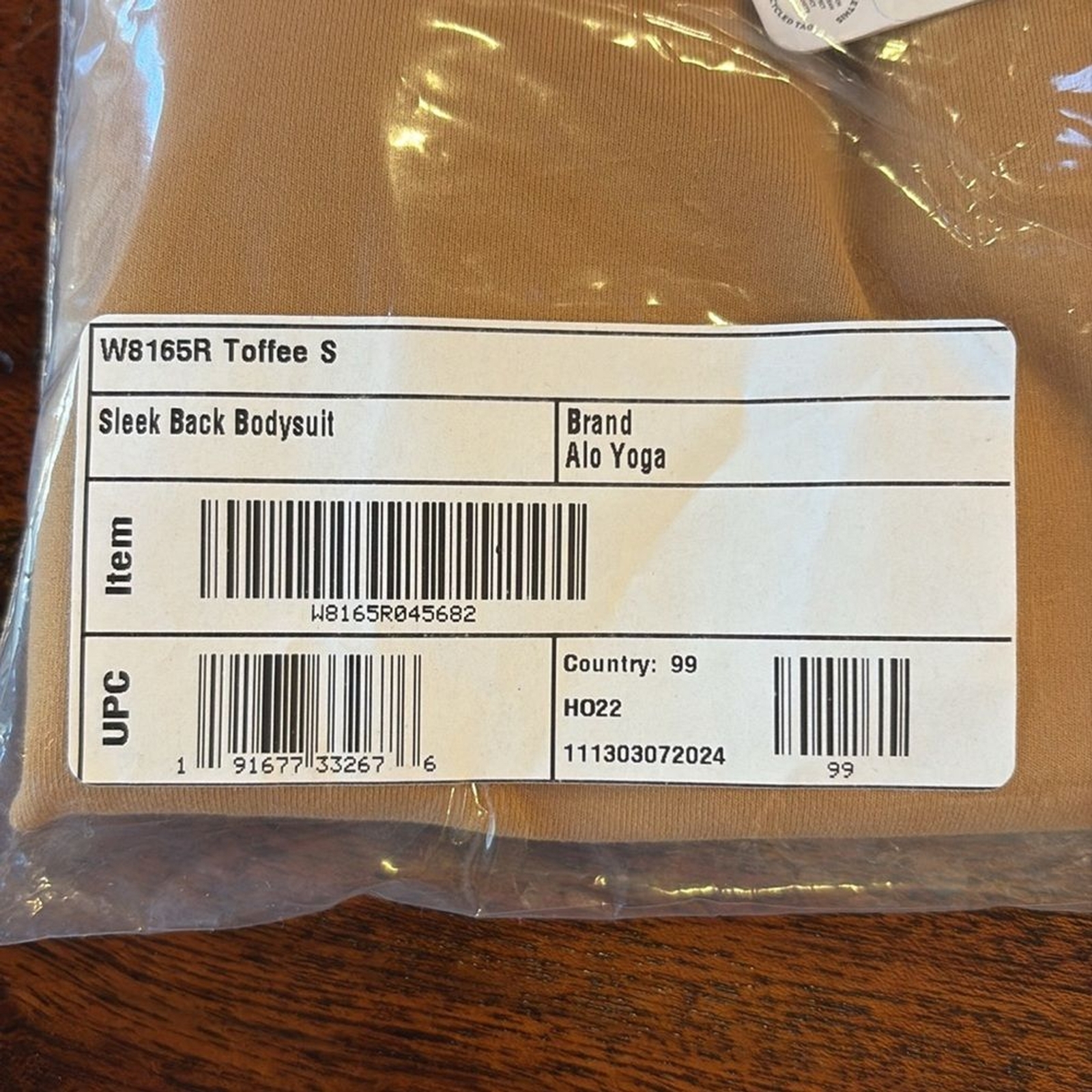 ALO Yoga Sleek Back Bodysuit Toffee Small NWT