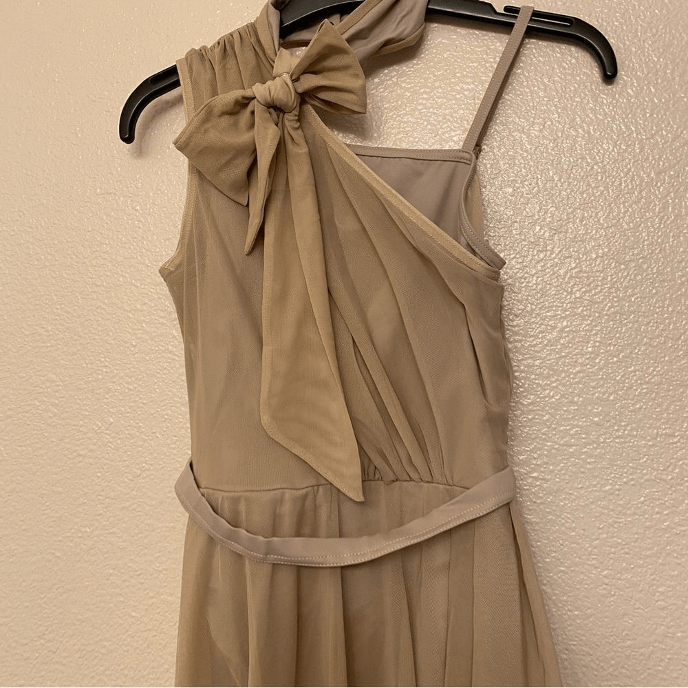 WEISSMAN Balera Dance tan nude One Shoulder lyrical contemporary D13079 SA adult