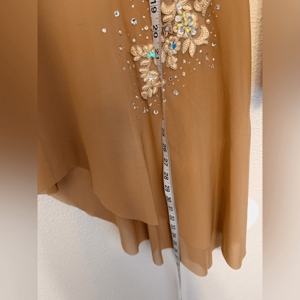 Eleve custom solo dance costume nude tan mesh overdress lyrical contemporary SA