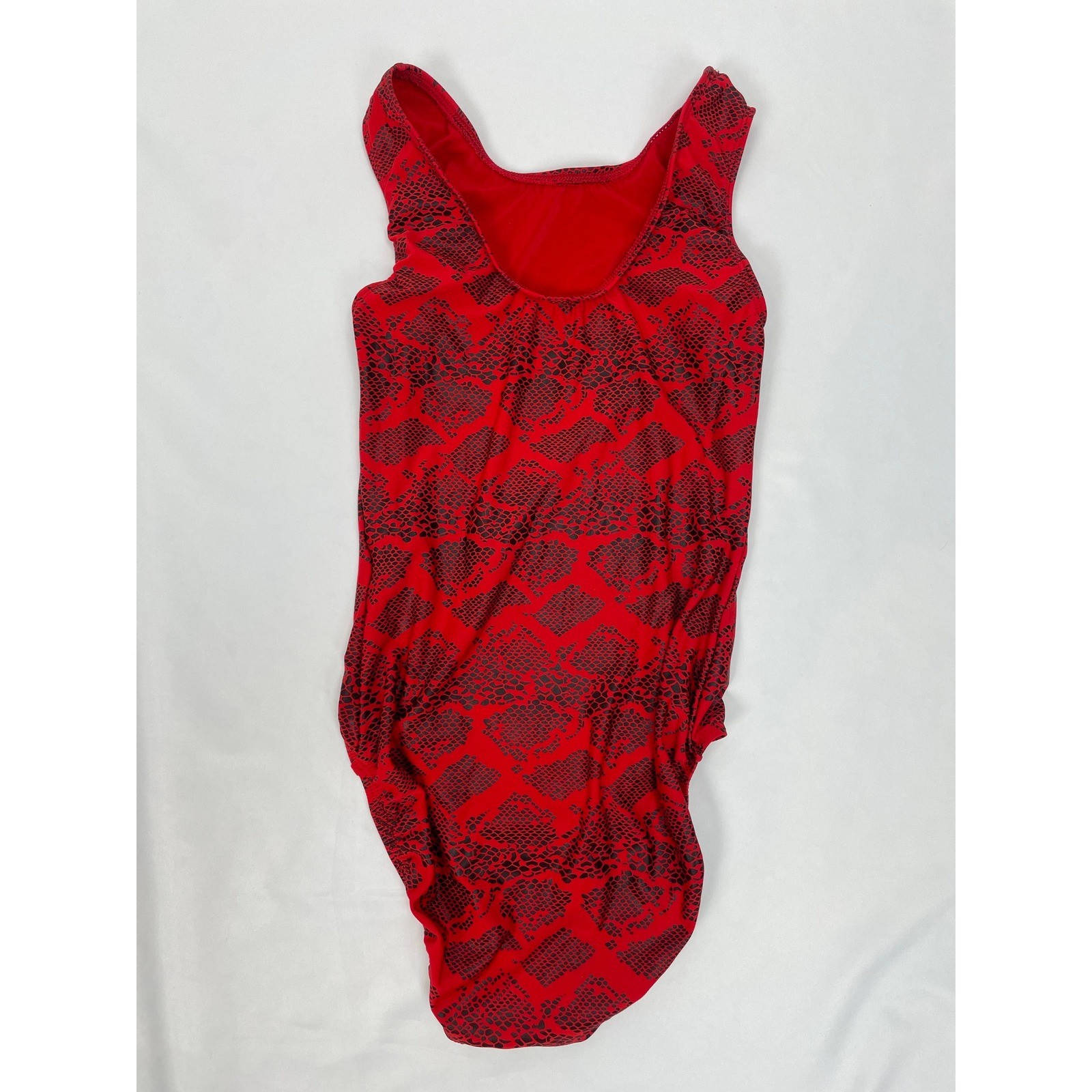 GK Leotard Adult Medium AM Red Black Gymanstics Sleeveless Dance