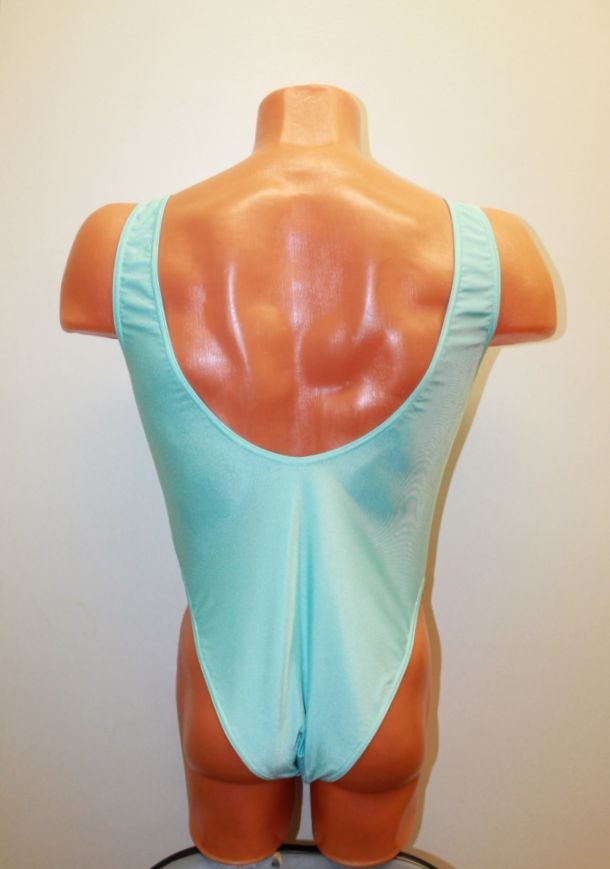 Men Leotard 150-04 Bottom Half Closed Light Blue Spandex Size M