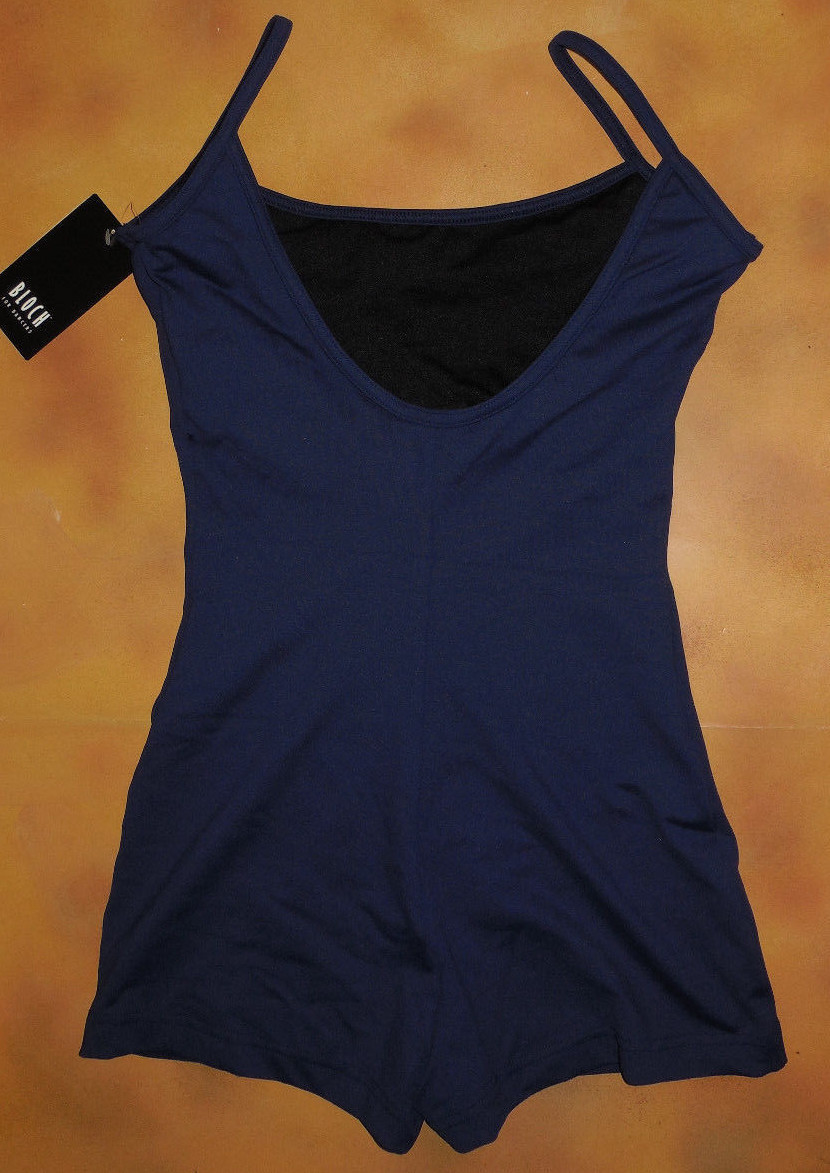Dance Bloch Navy Blue Cami Shorty Unitard Frill Front Ladies Sm Adult U5980