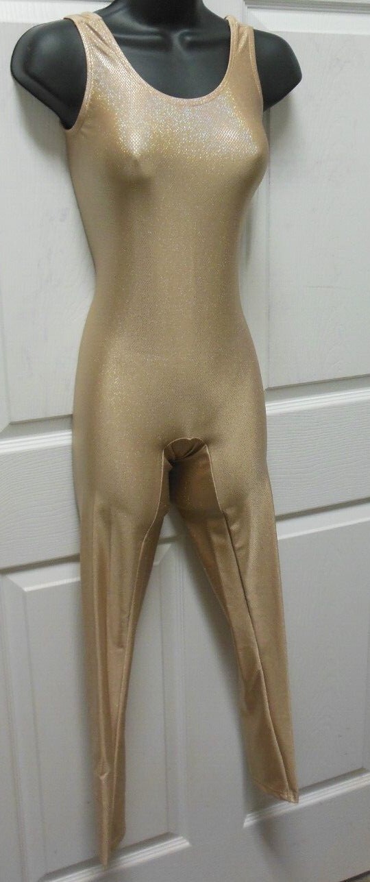 Hologram foiled Tank Unitard Ladies sizes Body Wrappers Color Nude Nylon Spandex