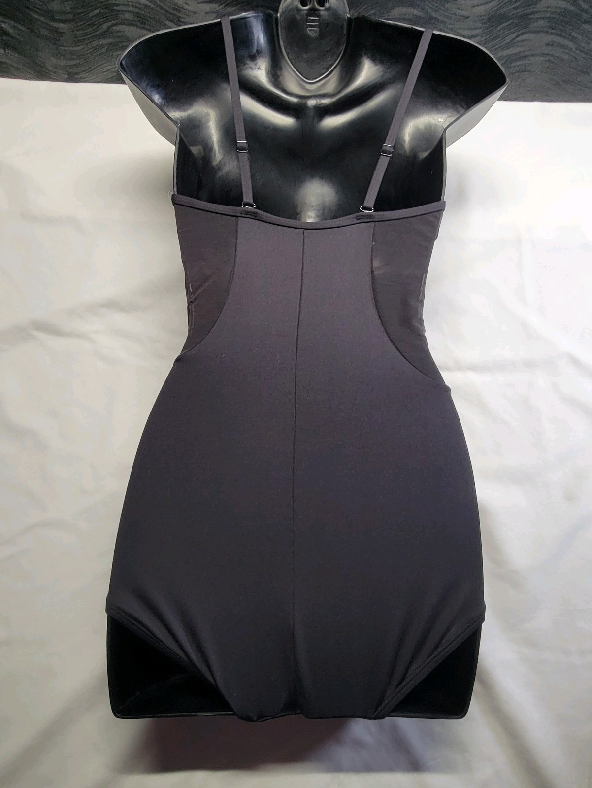 Body Wrappers Camisole Leotard Black Sweetheart Neck Side Mesh Open Back SZ MA