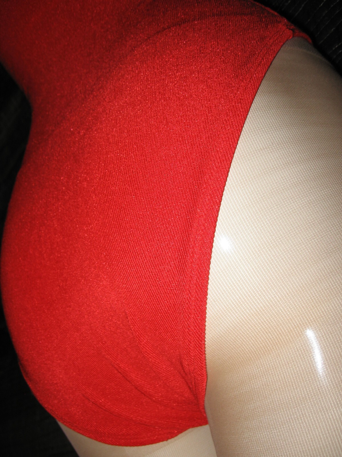 The Body Co Leotard Vintage 80s 90s Bodysuit Red Ribbed High Legs Halloween Cost