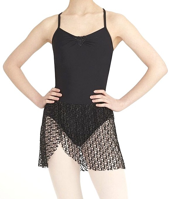Capezio Camisole Dress Jacquard Skirt Leotard Bodysuit 10188 Black New Nwt Women
