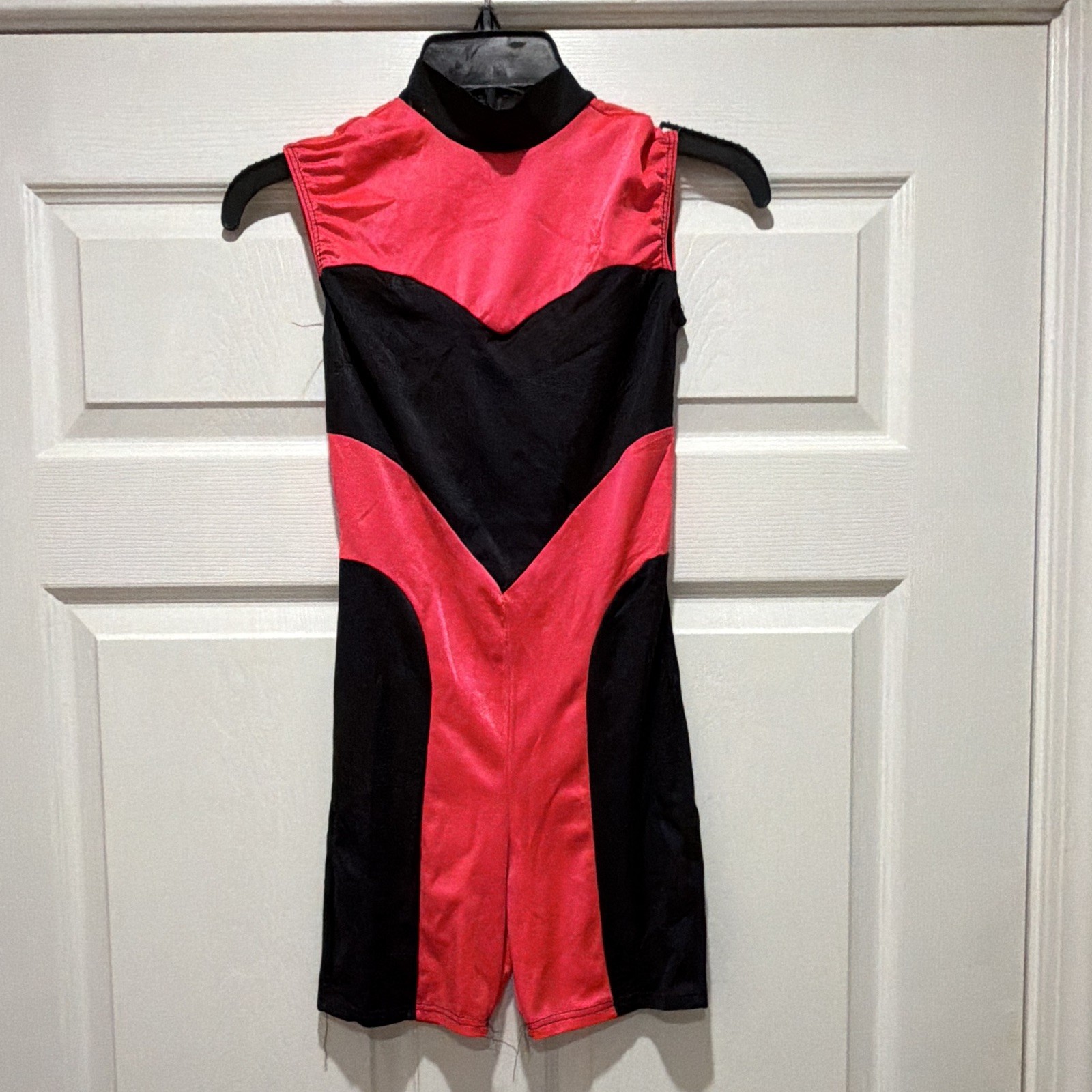 Vintage Early 1990s Pink Geometric Print Dance/Gymnastics Unitard Size Kids 8/10