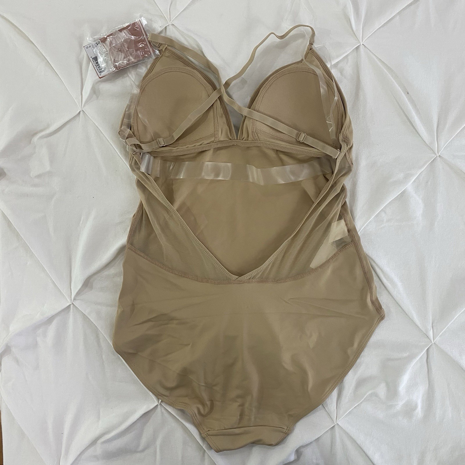 Leotard Nude Clear Strap by Capezio w/ padded bra XL Women’s Dance Costume