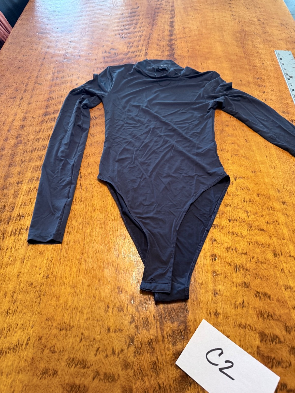 Women’s Zara black Small Polyester Full Leotard snap C2 SZ S