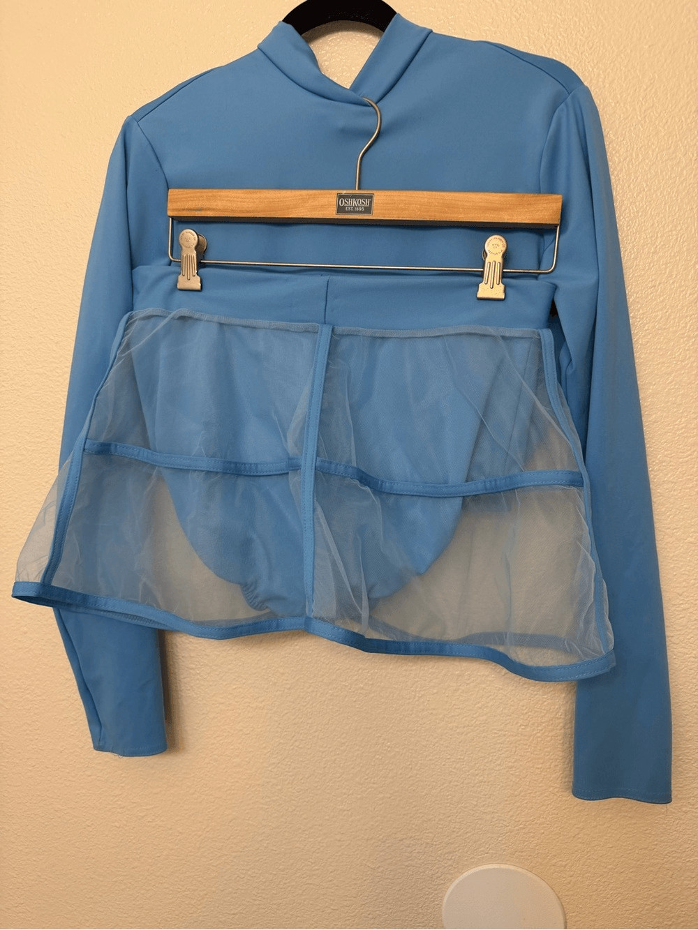 Kelle dance lyrical contemporary costume blue 2 piece open back XLA adult