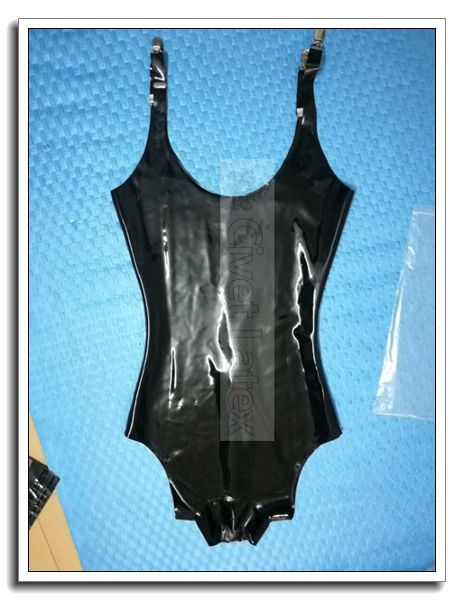 Latex Tops with Suspender Garters Sexy Red Fitted Slim Customized 0.4mm G24