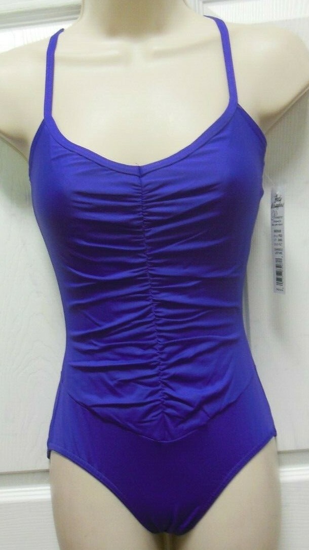 Body wrappers Shirred front Camisole leotard Violet Ladies SMALL P522