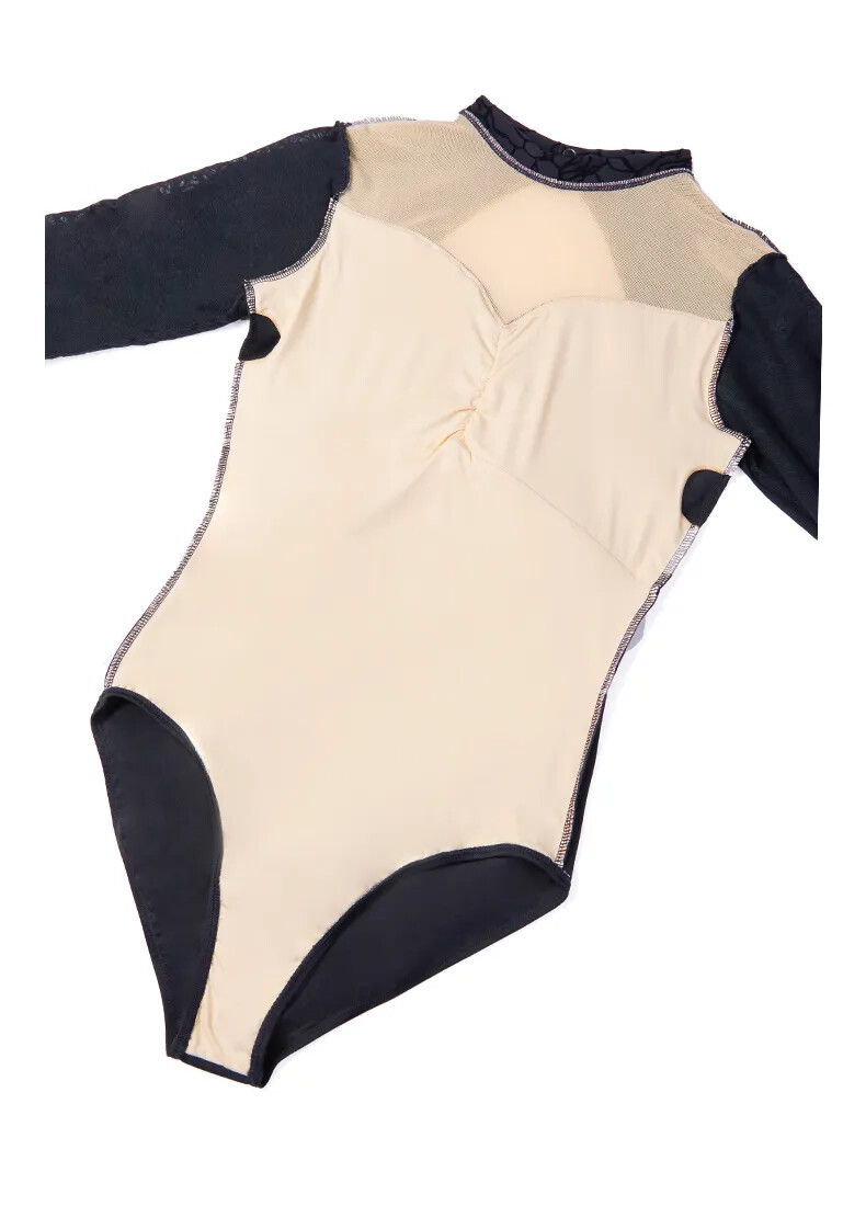 Ballet for Women Adult Black Lace Gymnastics Aerialist Long Sleeve Dance