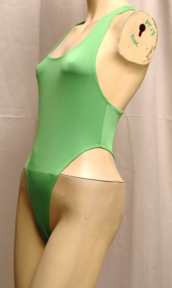 Green Y Back Spandex Thong Leotard for Women Size 10 Small