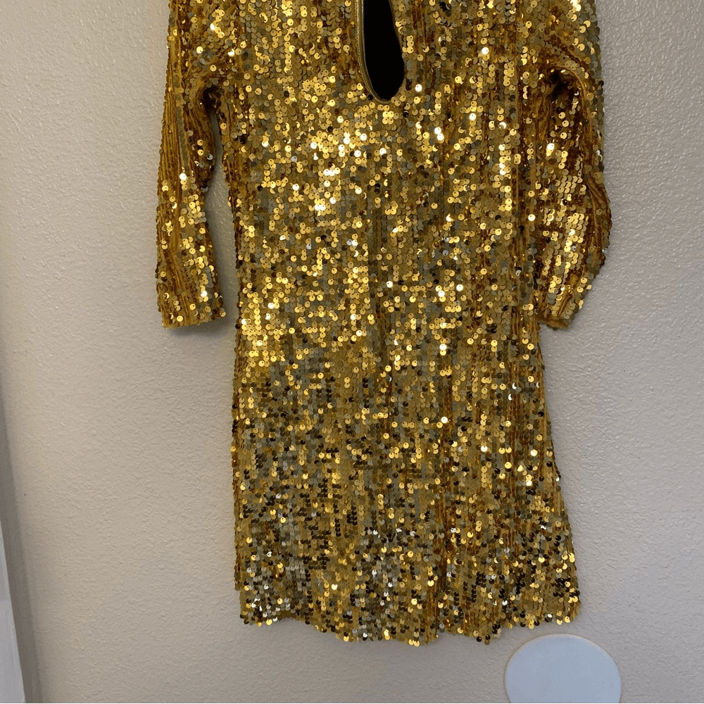 Weissman Dance costume gold Ultra Sparkle Shift Dress 8962 Last Dance MA adult