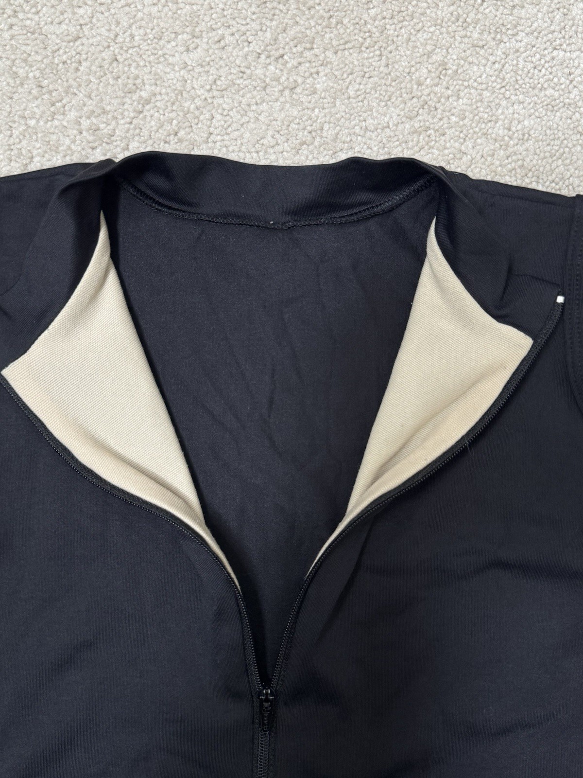 Eurotard Zip Front Leotard Size Large Black Mock Neck