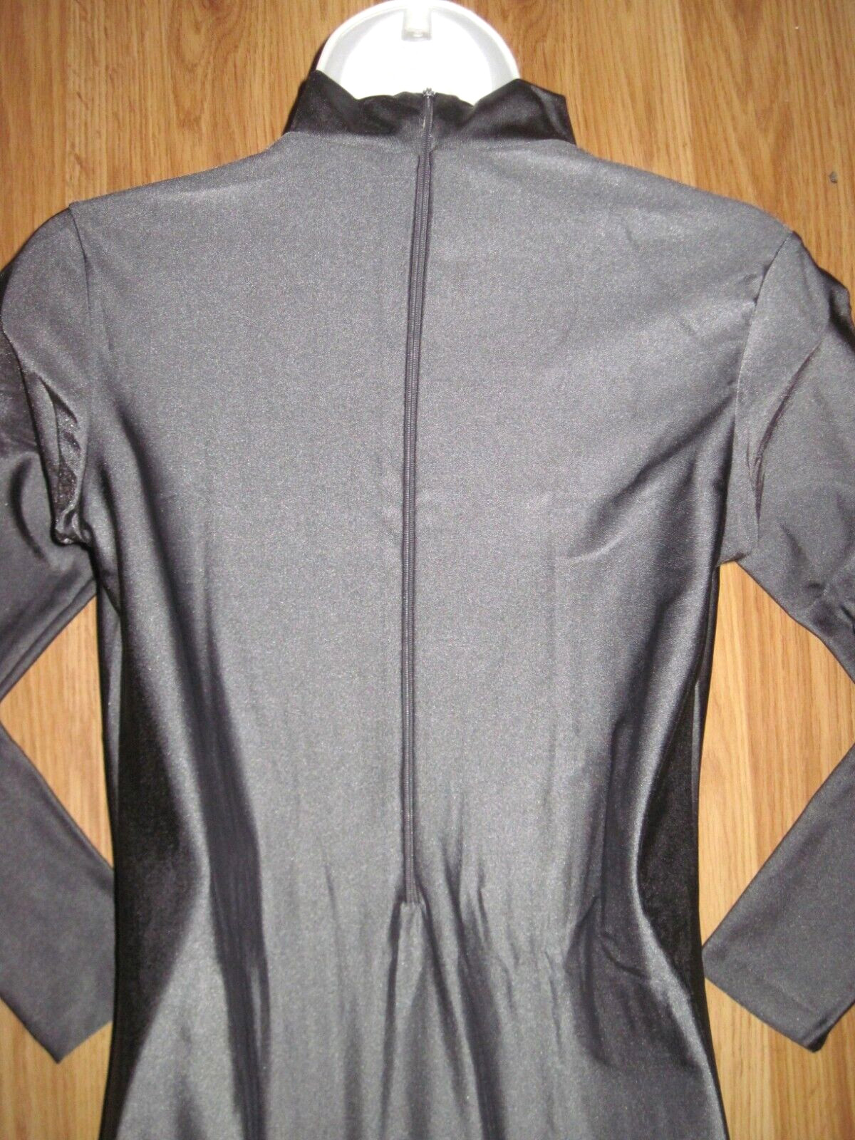 Plus Size Shiny Dark Gray Spandex Long Sleeve T-Neck Leotard Size 3XL-XXXL New