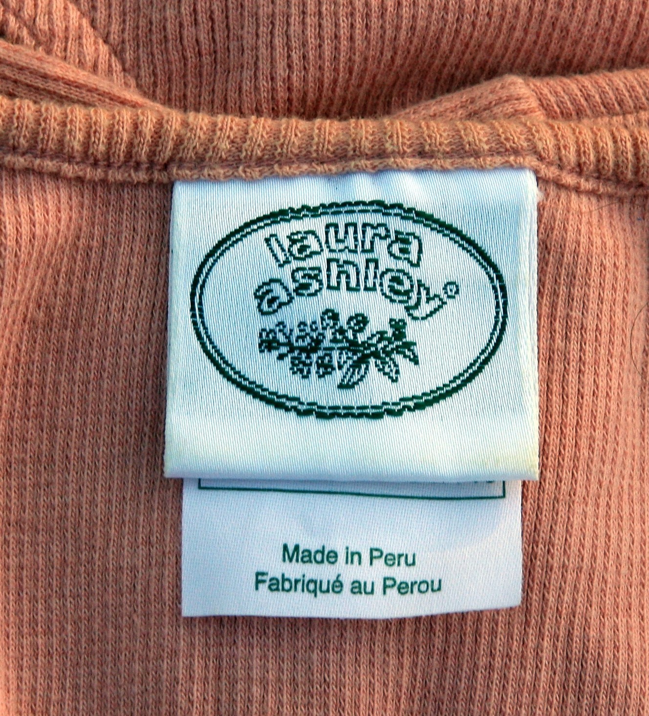 Laura Ashley Vintage peach cotton spandex leotard size 10