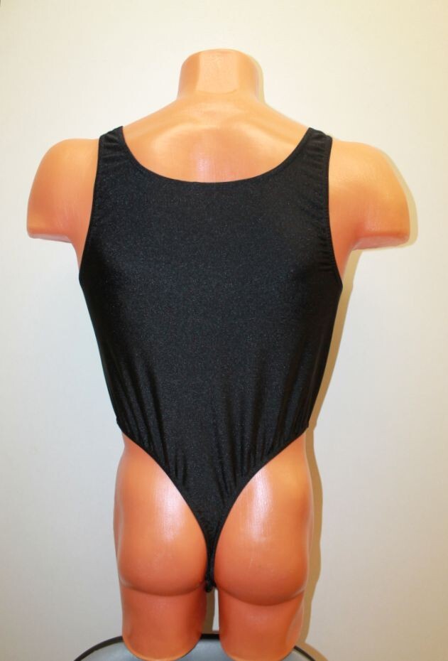 Men Thong Leotard 151-03 Black Spandex Size L