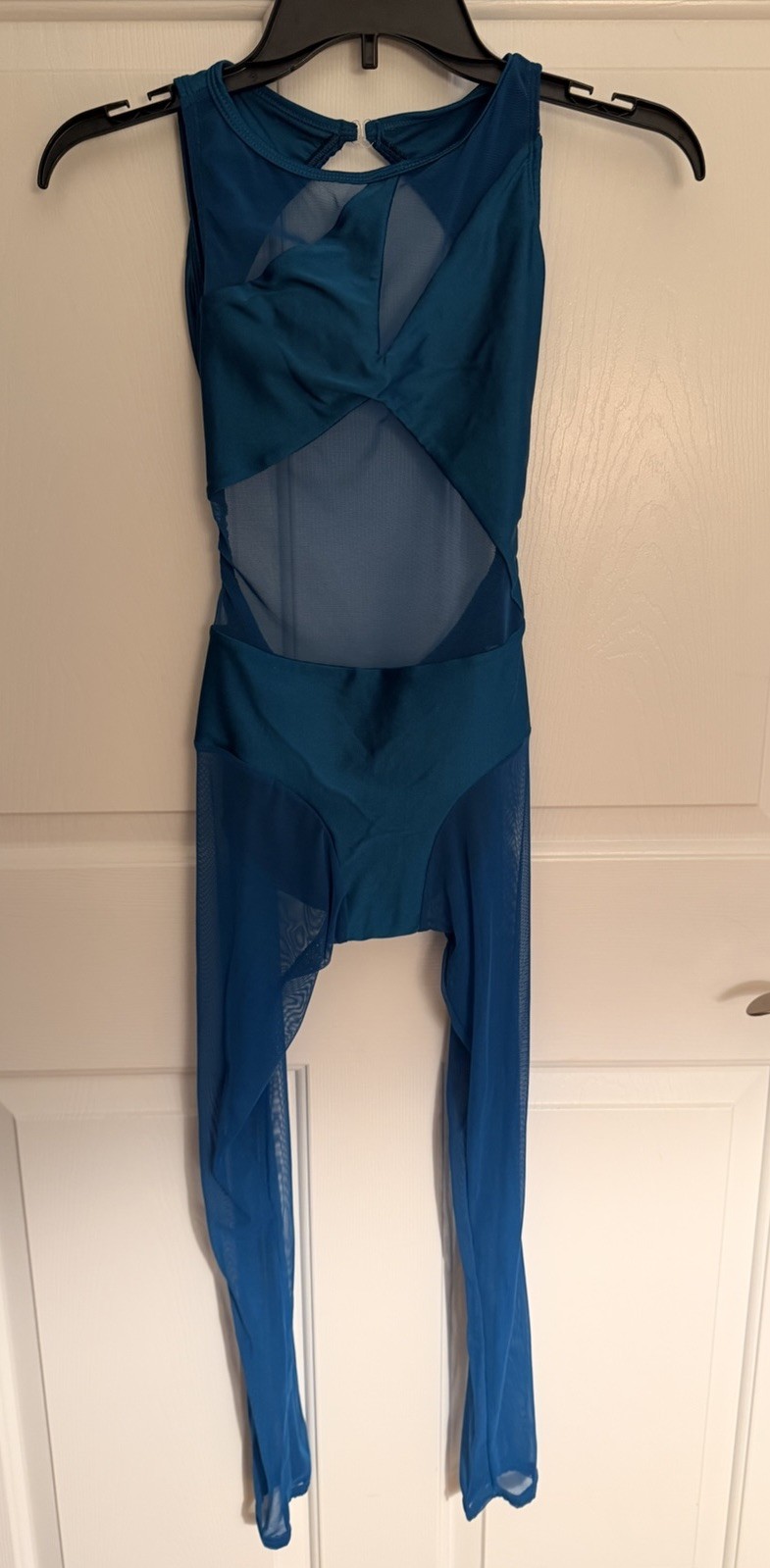 aa dancecostumes Teal Mesh Unitard, Custom Piece, Women’s Sz Small